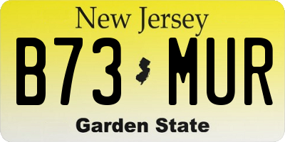 NJ license plate B73MUR