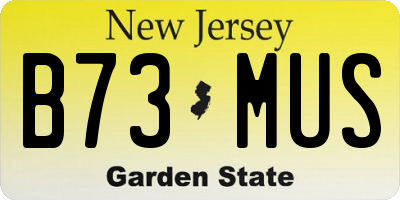 NJ license plate B73MUS