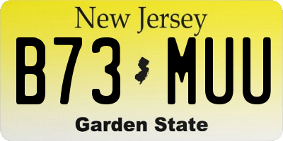 NJ license plate B73MUU