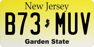 NJ license plate B73MUV