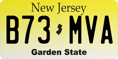 NJ license plate B73MVA