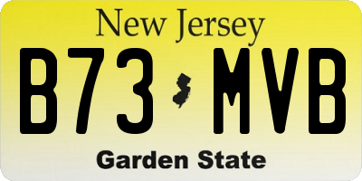 NJ license plate B73MVB