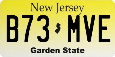 NJ license plate B73MVE