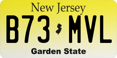 NJ license plate B73MVL