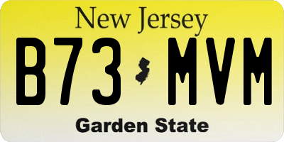 NJ license plate B73MVM