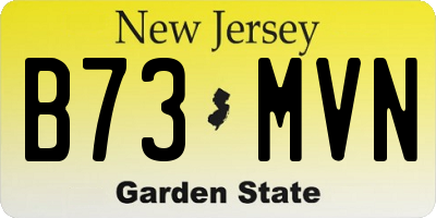 NJ license plate B73MVN