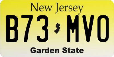 NJ license plate B73MVO