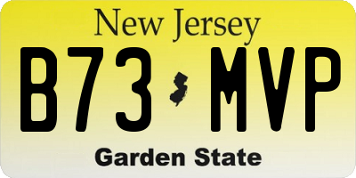 NJ license plate B73MVP