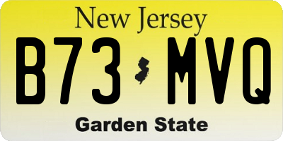 NJ license plate B73MVQ
