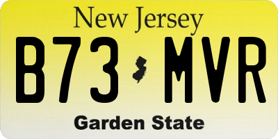 NJ license plate B73MVR