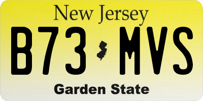 NJ license plate B73MVS