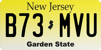 NJ license plate B73MVU