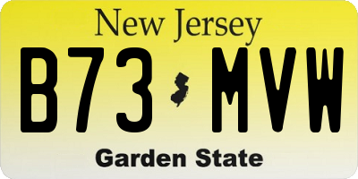 NJ license plate B73MVW