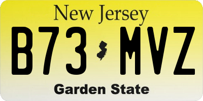 NJ license plate B73MVZ