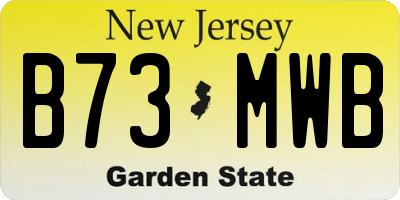 NJ license plate B73MWB