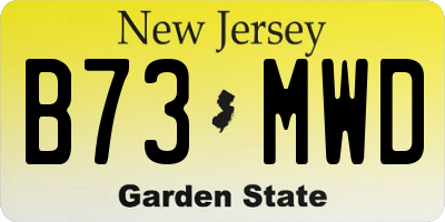 NJ license plate B73MWD