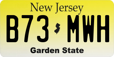 NJ license plate B73MWH