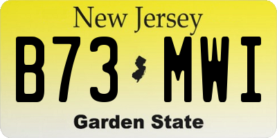 NJ license plate B73MWI