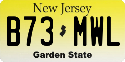 NJ license plate B73MWL