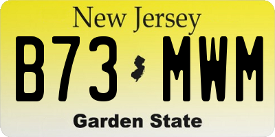 NJ license plate B73MWM
