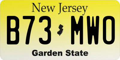 NJ license plate B73MWO