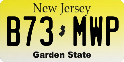 NJ license plate B73MWP