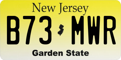NJ license plate B73MWR
