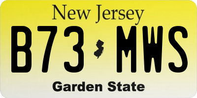 NJ license plate B73MWS