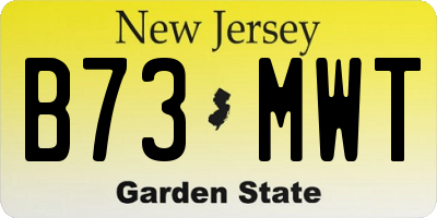 NJ license plate B73MWT