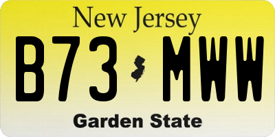 NJ license plate B73MWW