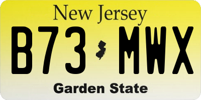 NJ license plate B73MWX