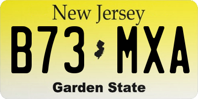 NJ license plate B73MXA