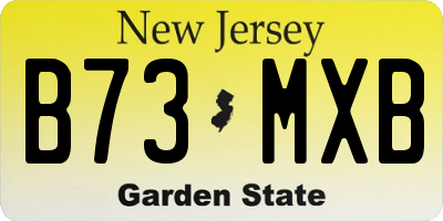 NJ license plate B73MXB