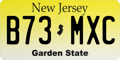 NJ license plate B73MXC