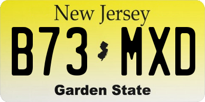 NJ license plate B73MXD