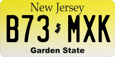 NJ license plate B73MXK