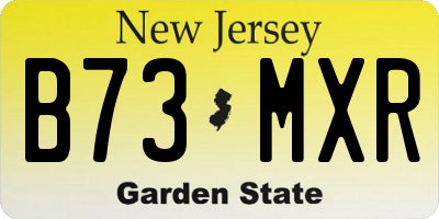NJ license plate B73MXR