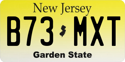 NJ license plate B73MXT