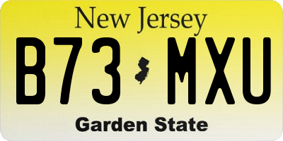 NJ license plate B73MXU