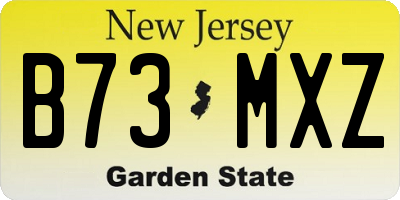 NJ license plate B73MXZ