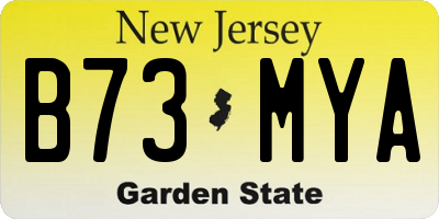 NJ license plate B73MYA