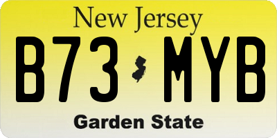 NJ license plate B73MYB