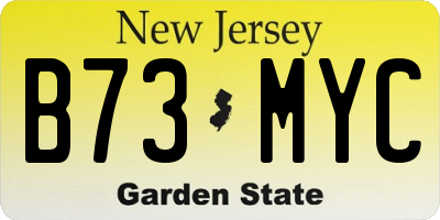 NJ license plate B73MYC