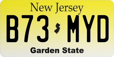 NJ license plate B73MYD
