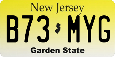 NJ license plate B73MYG