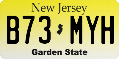 NJ license plate B73MYH