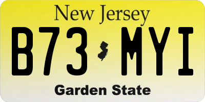 NJ license plate B73MYI