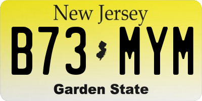 NJ license plate B73MYM
