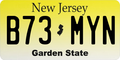 NJ license plate B73MYN