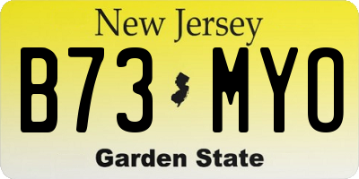 NJ license plate B73MYO